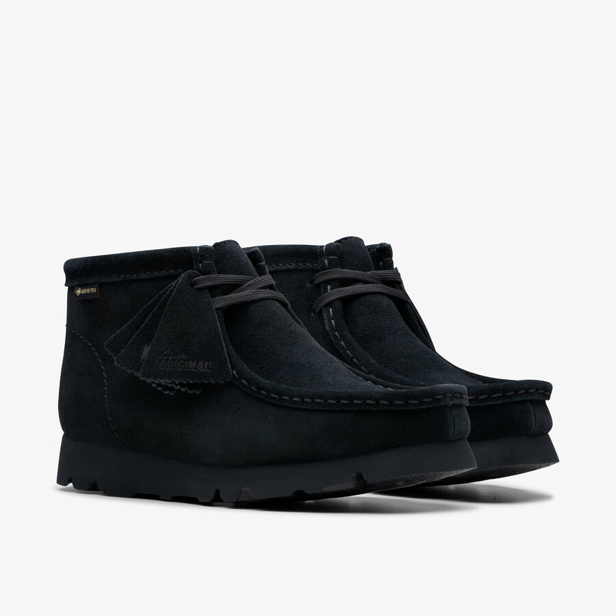 buty wallabee gore-tex - czarny zamsz
